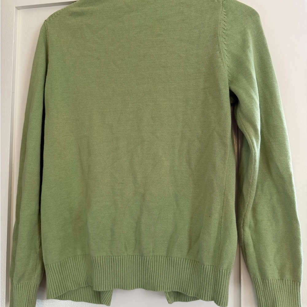 Izod Women's Green Argyle Cardigan - Picture 3 of 5